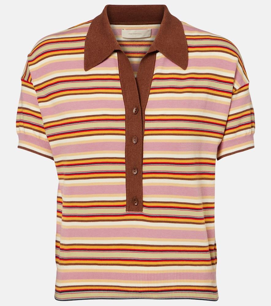 faithfull sable striped polo shirt