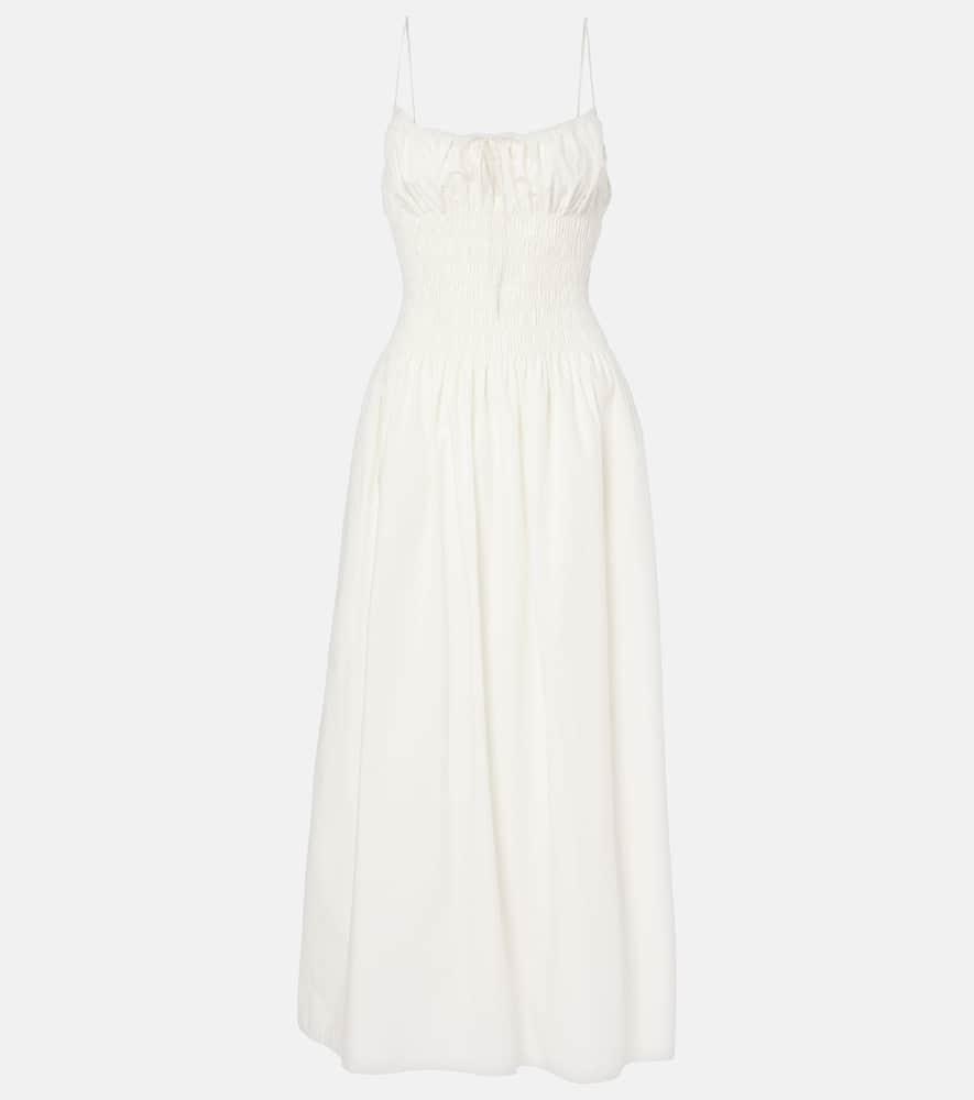 faithfull shirred cotton maxi dress