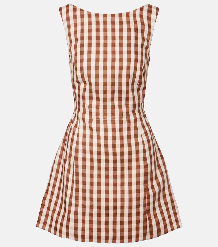 faithfull sofia gingham linen minidress