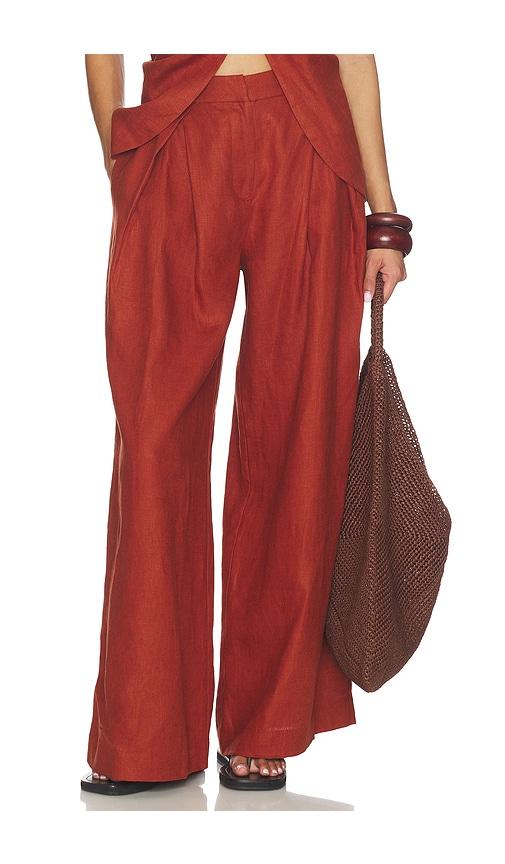 faithfull sofia trouser in brick.