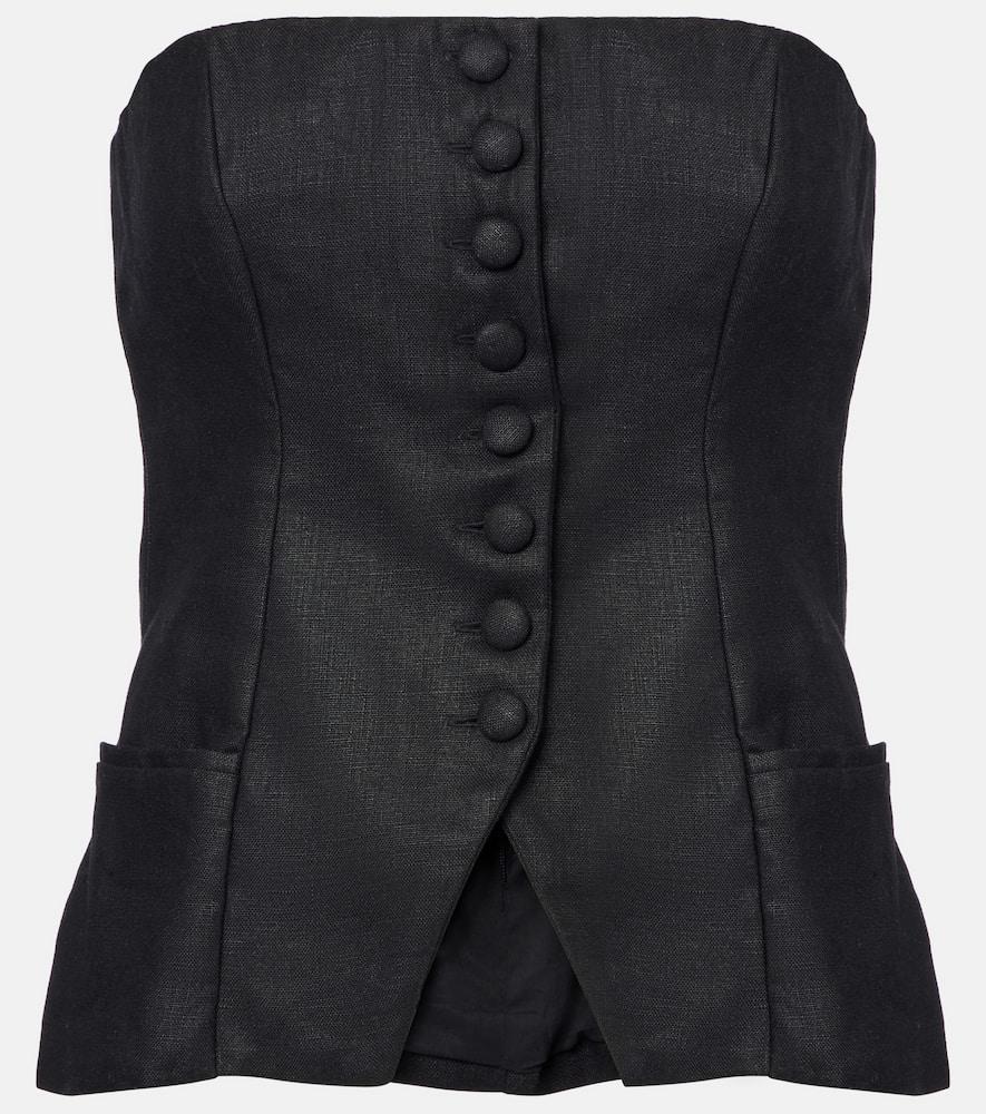 faithfull strapless linen top