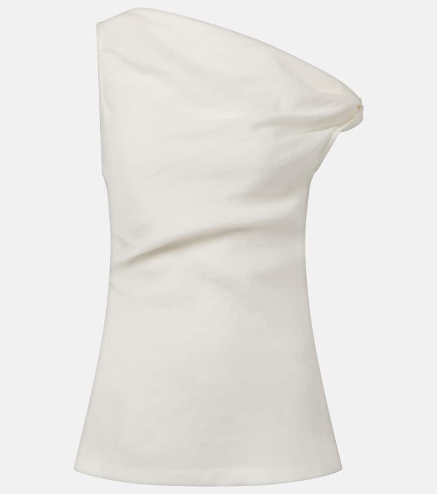 faithfull suis asymmetric linen top