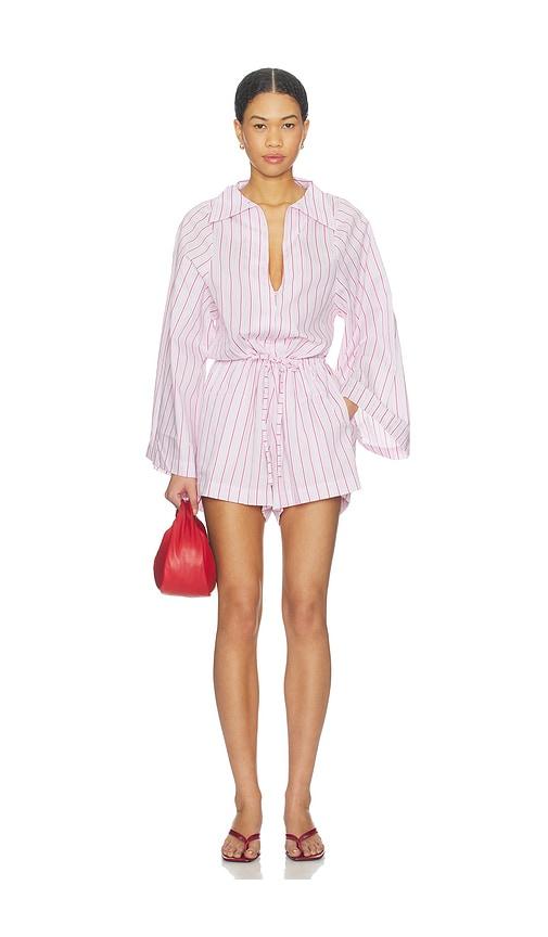faithfull the brand aksel playsuit in pink.