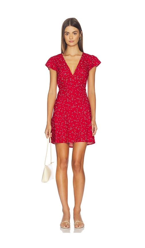 faithfull the brand alvisa mini dress in red.