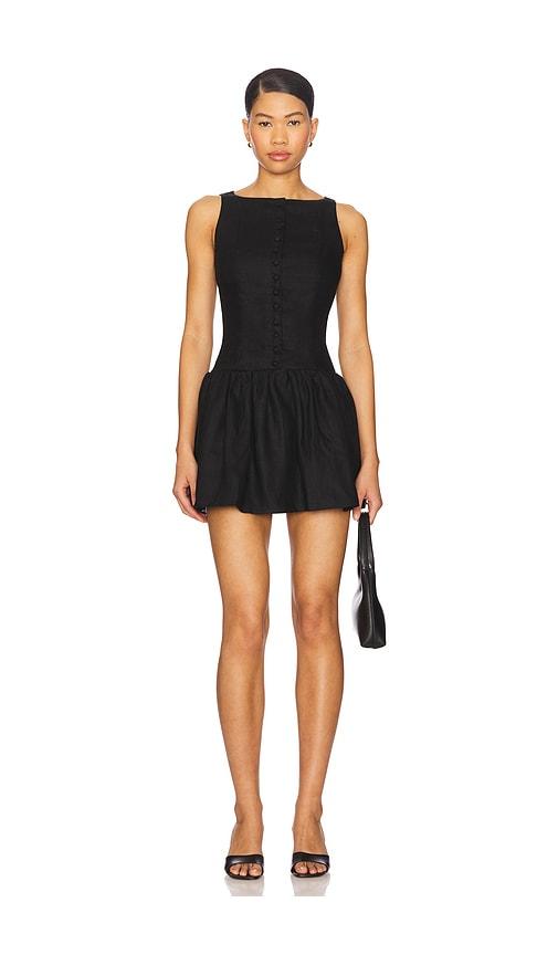 faithfull the brand blair mini dress in black.