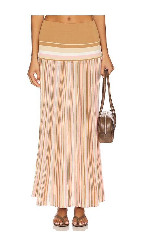 faithfull the brand citara skirt in tan.