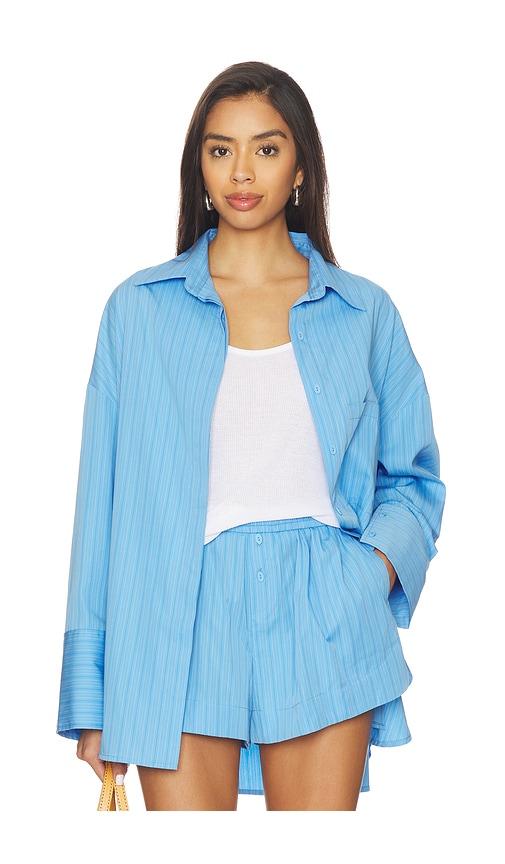 faithfull the brand clemente shirt in blue.