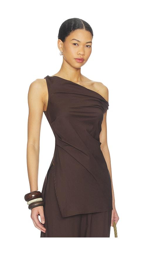 faithfull the brand cosima top in brown.