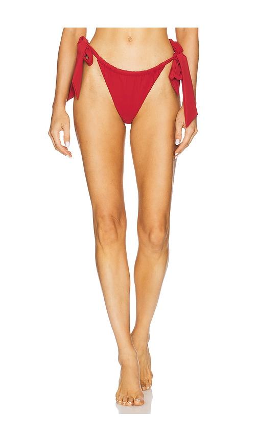 faithfull the brand costa bikini bottoms in red.