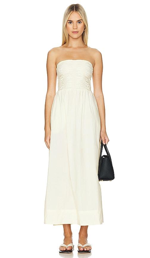 faithfull the brand dominquez midi dress in lemon.
