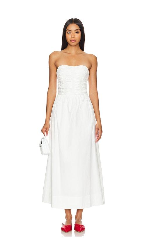 faithfull the brand dominquez midi dress in white.