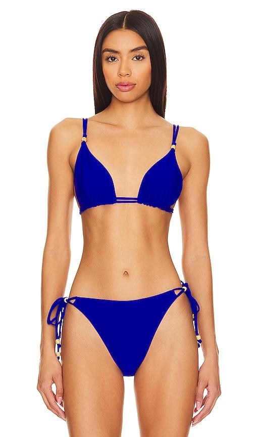 faithfull the brand el bajio bikini top in royal.