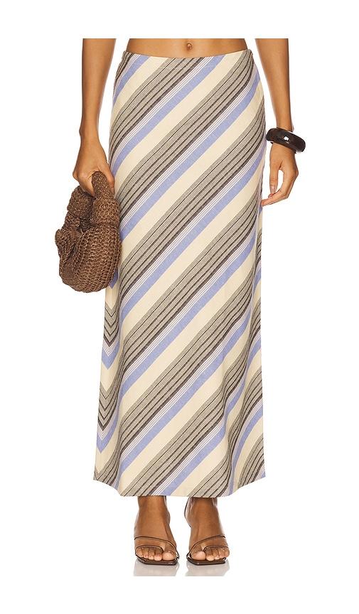 faithfull the brand elise skirt in neutral,blue.