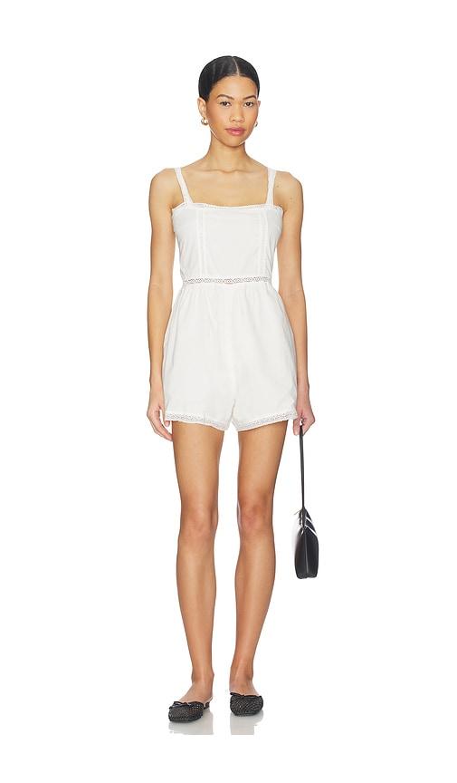 faithfull the brand emilia playsuit in white.