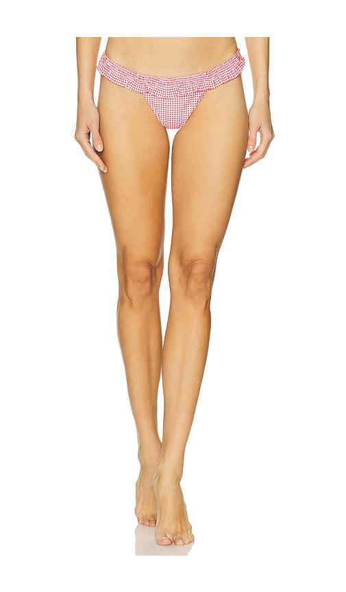faithfull the brand esterel bikini bottom in red.