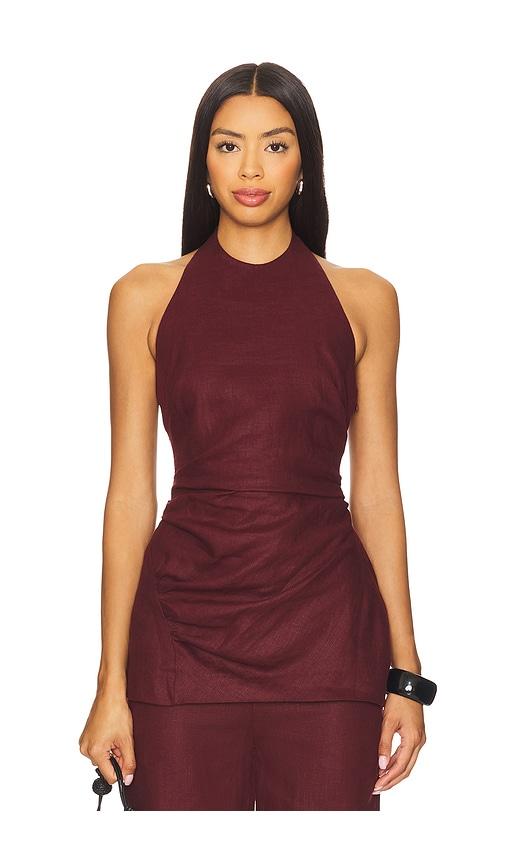 faithfull the brand fia top in burgundy.