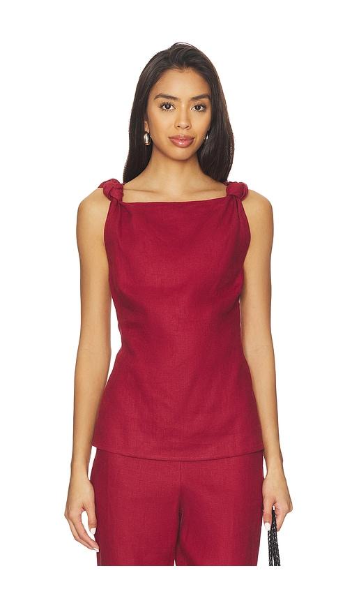 faithfull the brand flor top in burgundy.