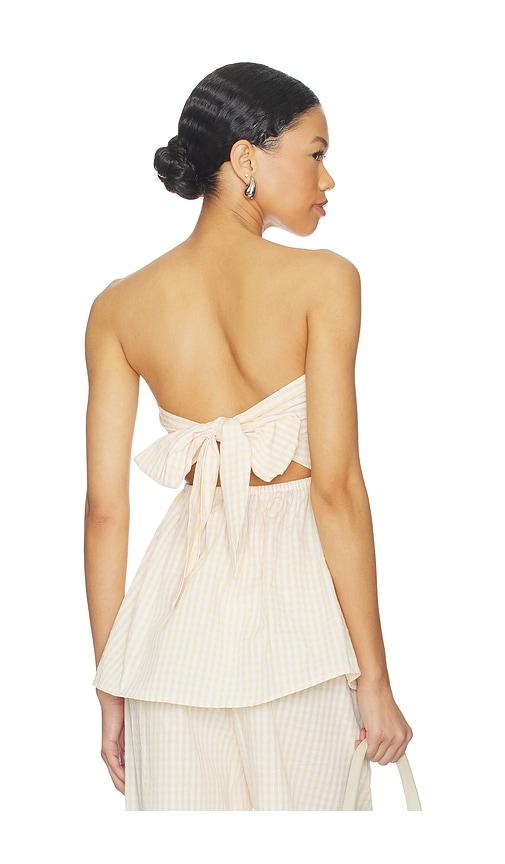 faithfull the brand isole top in yellow,white.