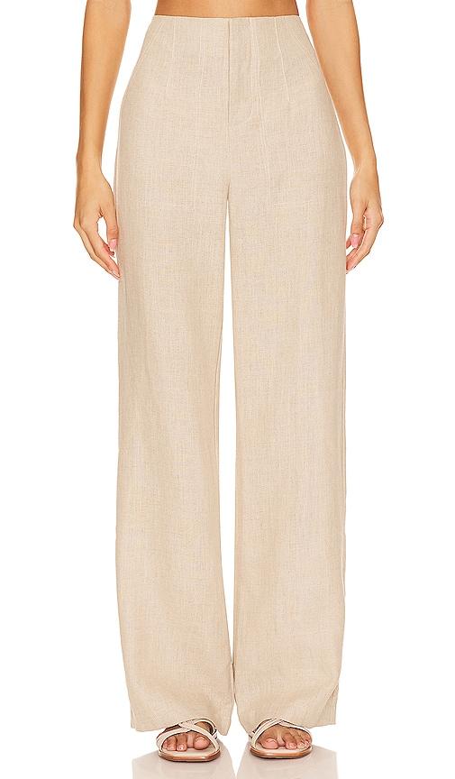 faithfull the brand isotta pant in beige.