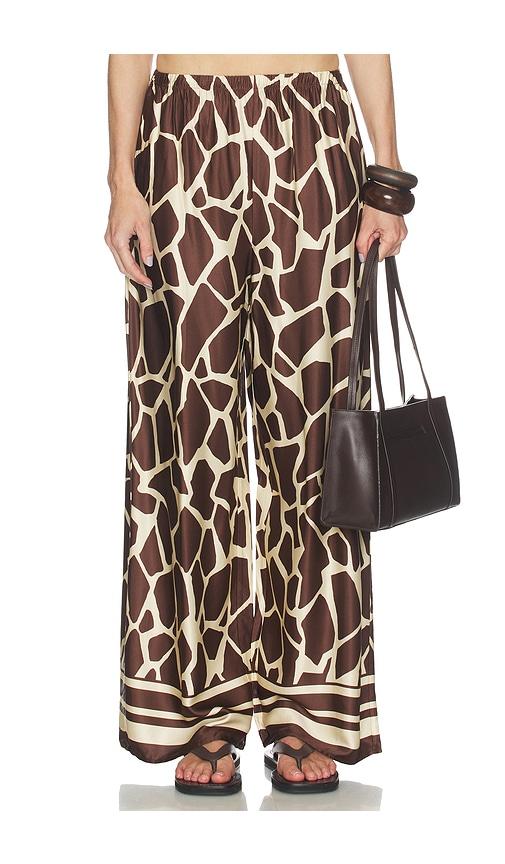 faithfull the brand jensen pant in brown,beige.