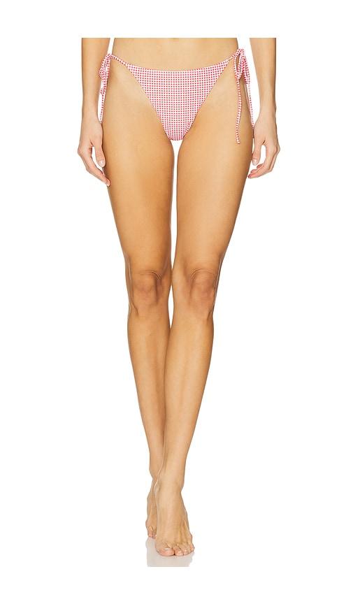 faithfull the brand leo bikini bottom in red.