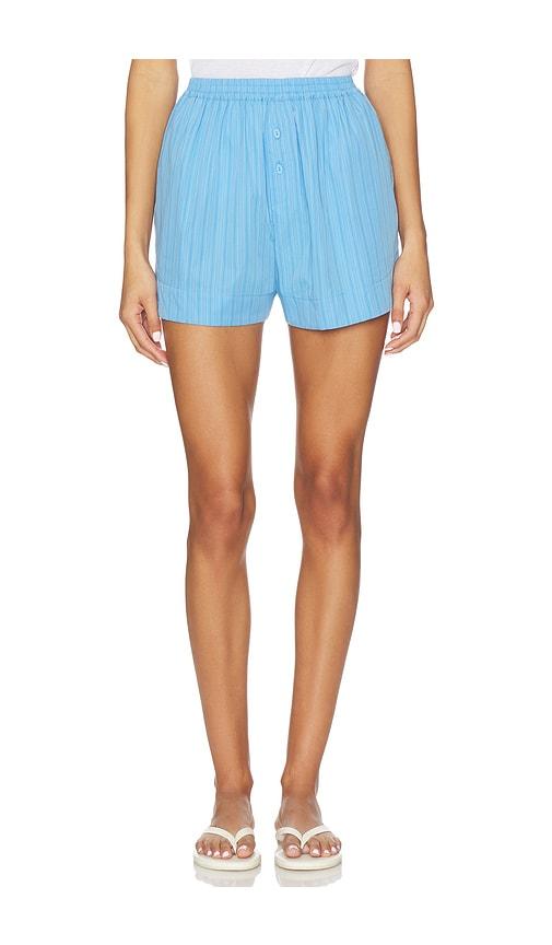 faithfull the brand lonia short in blue.