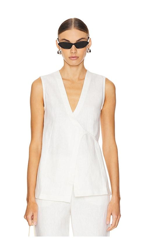 faithfull the brand lulea wrap vest in white.