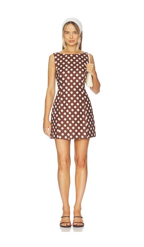 faithfull the brand lydie mini dress in chocolate.