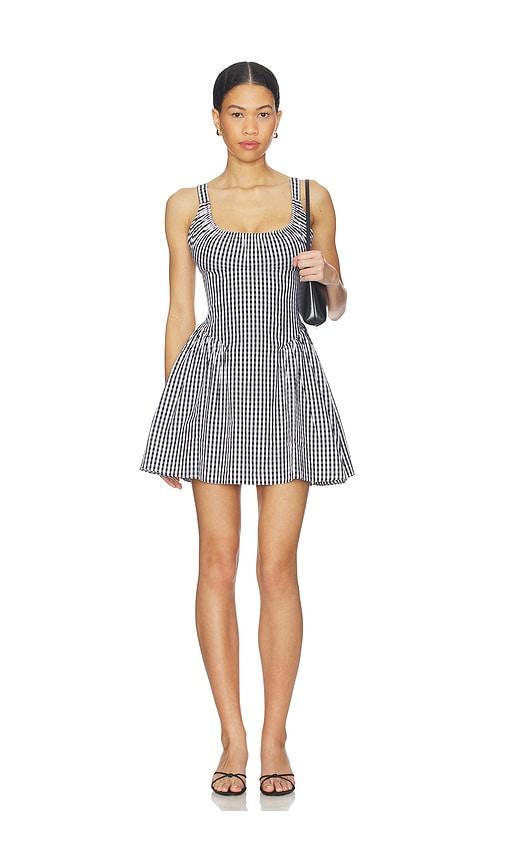 faithfull the brand marcella mini dress in black,white.