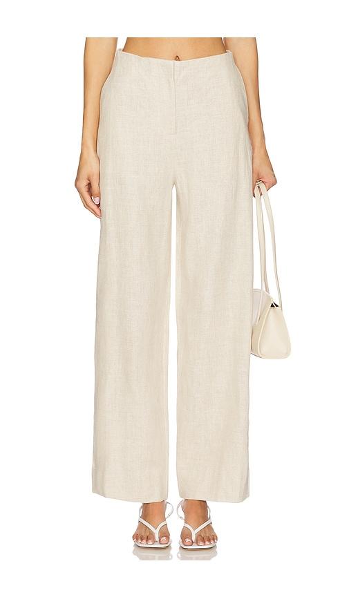 faithfull the brand meave trouser in beige.