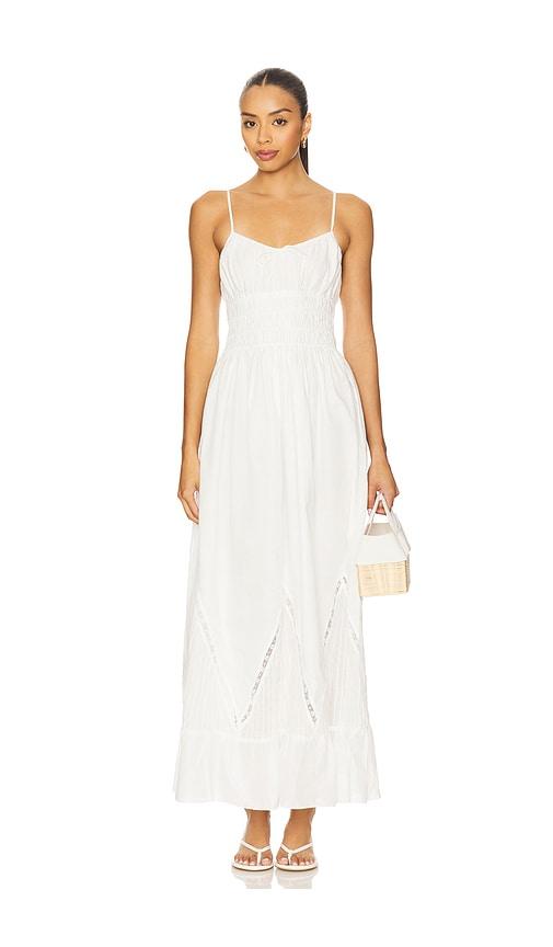 faithfull the brand meline maxi dress in white.