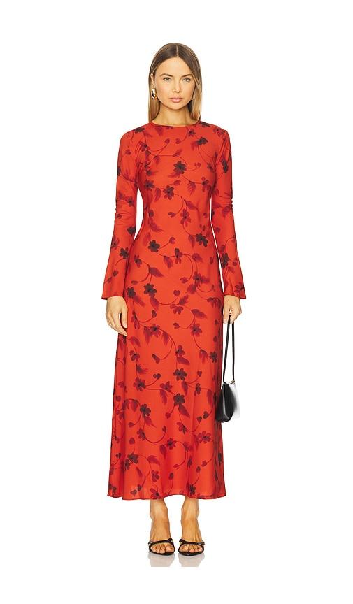 faithfull the brand mesa maxi dress in orange.