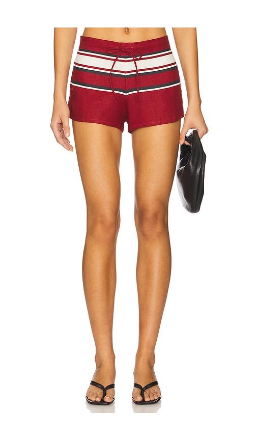 faithfull the brand miel shorts in red.