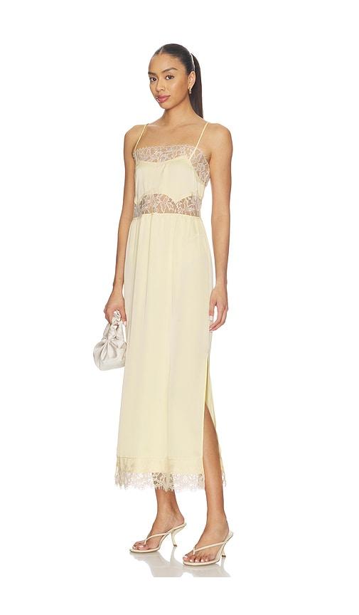 faithfull the brand morris midi dress in yellow.