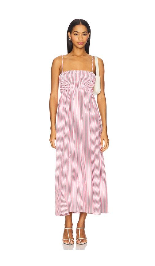faithfull the brand nica midi dress in red.