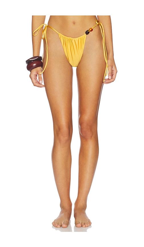 faithfull the brand ombra bikini bottom in yellow.