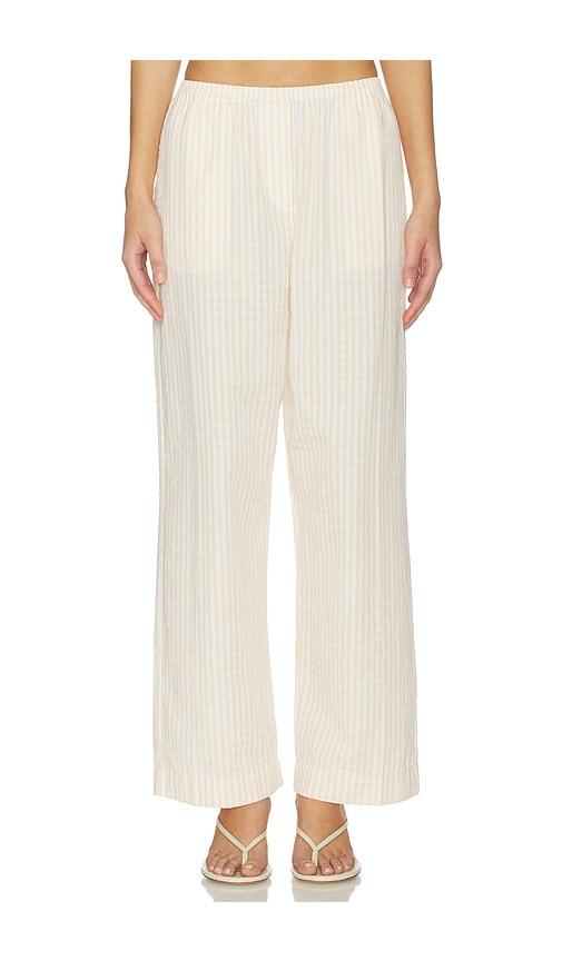 faithfull the brand paloma pant in yellow,white.