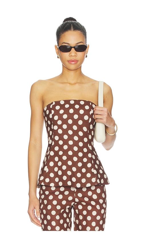 faithfull the brand petro top in brown,cream.