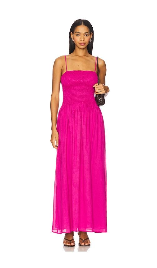 faithfull the brand phoebe maxi dress in fuchsia.