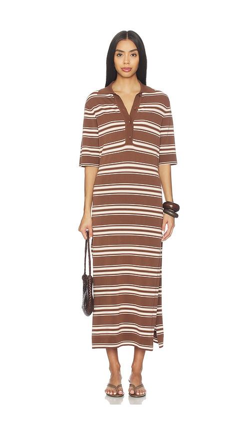 faithfull the brand santiago polo dress in brown.