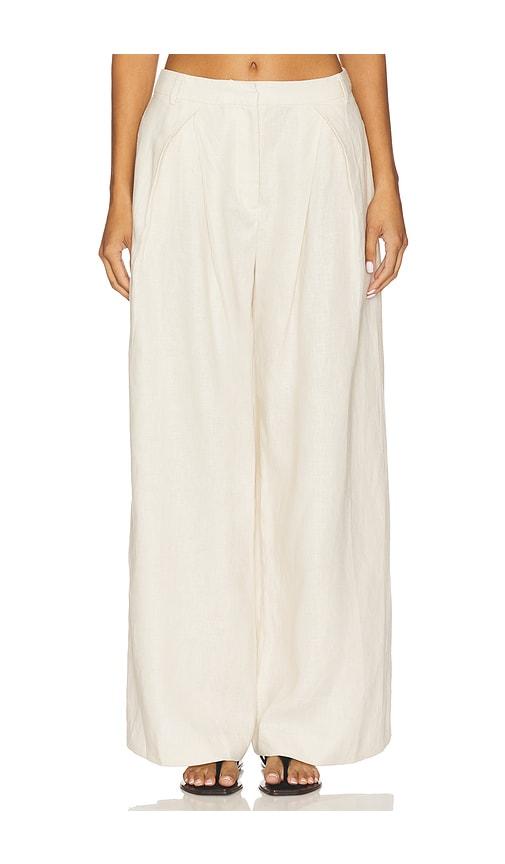 faithfull the brand sofia trouser in ivory.