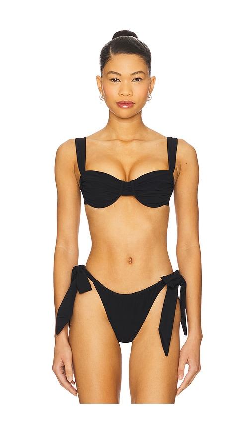faithfull the brand sol bikini top in black.
