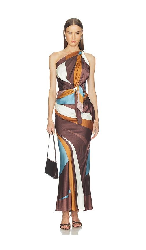 faithfull the brand sotto maxi dress in brown.