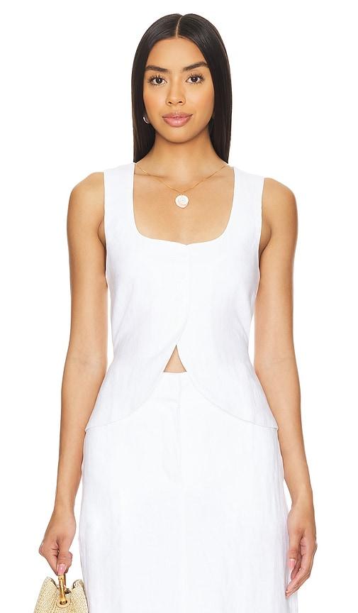 faithfull the brand stanze vest in white.