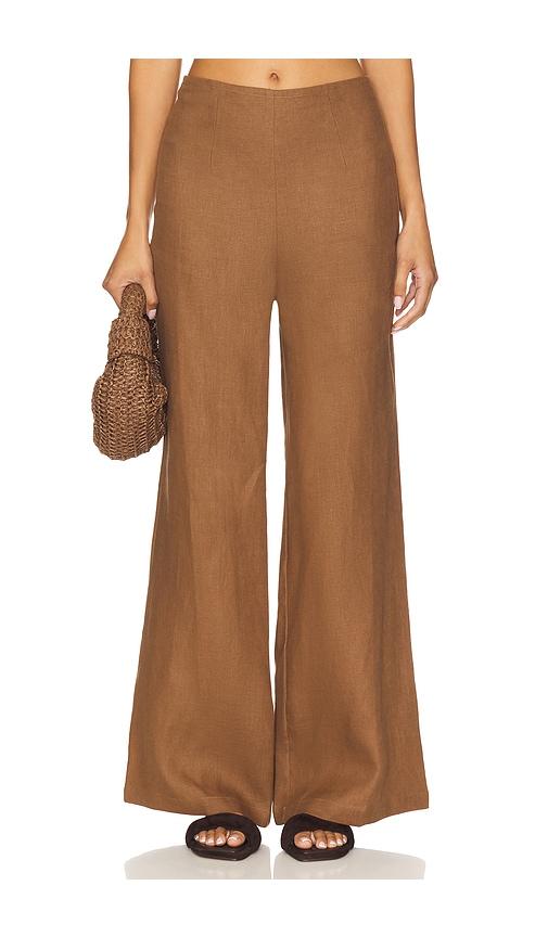 faithfull the brand syna pant in brown.