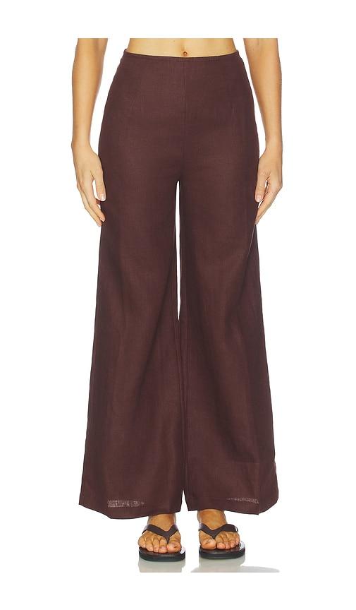 faithfull the brand syna pant in brown.