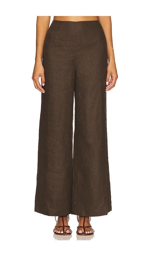 faithfull the brand syna pant in chocolate.