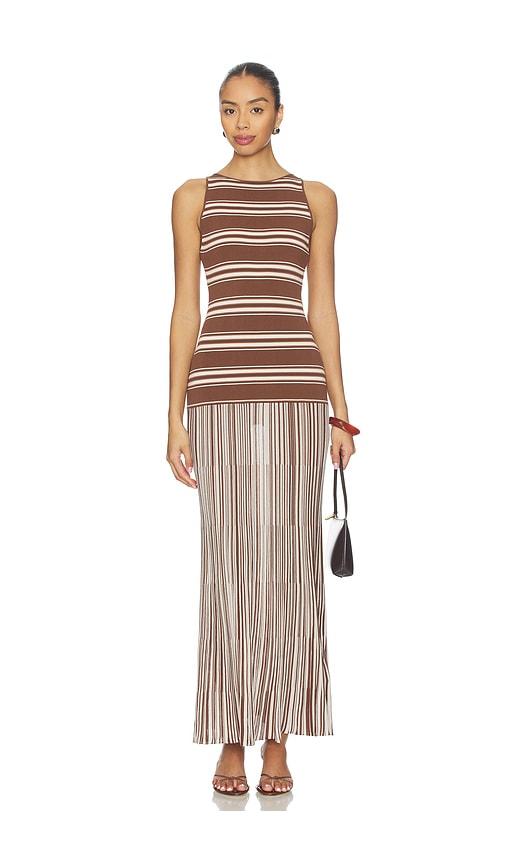 faithfull the brand tore maxi dress in brown.