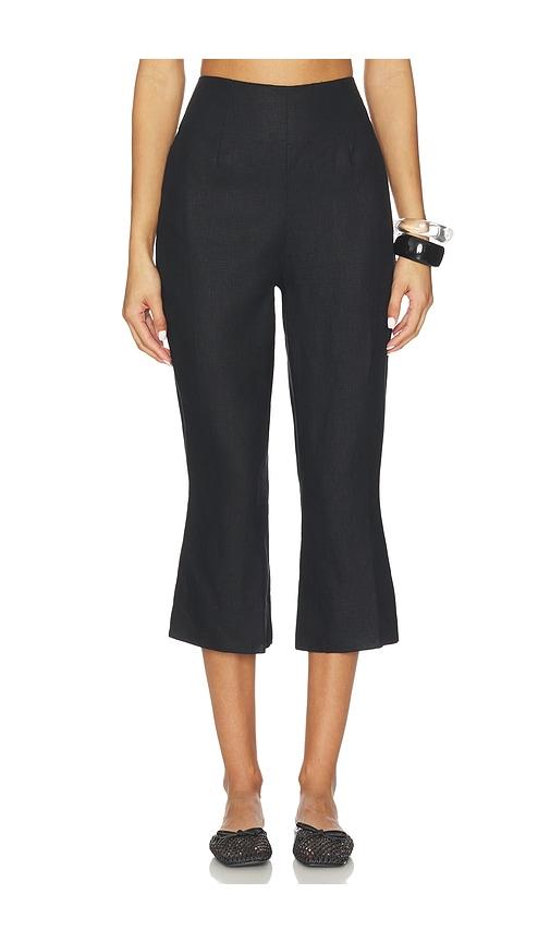 faithfull the brand valeria capri pant in black.