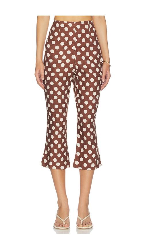 faithfull the brand valeria capri pants in brown,cream.